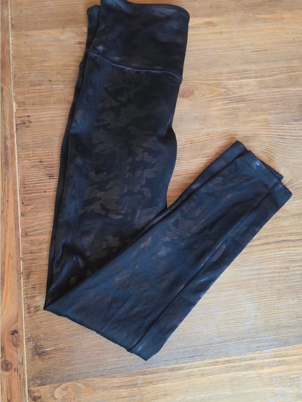 SPANX Black Camo High Rise Shaping Leggings Size Large